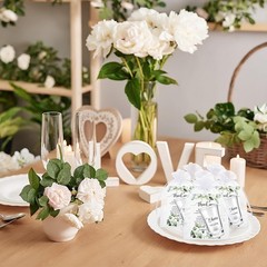 Acrylic Shot Glasses Set for Weddings with Organza Bags and Thank You Cards