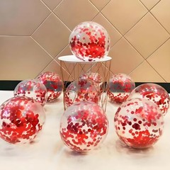 Metallic Foil Confetti 8000 Pcs Shiny Round Table Confetti for Fill Balloon Red