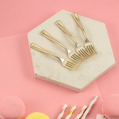4″ long Gold Appetizer Forks Wedding Dinner Party Events Disposable Tableware
