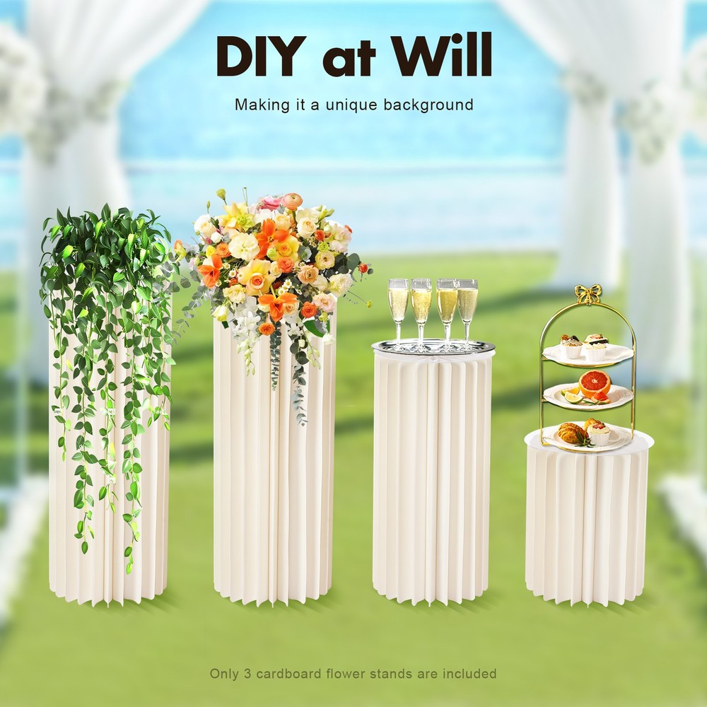 Set of 3 Elegant Bulk Weddings Decoration Table Cylinder Centerpiece Cake Stand