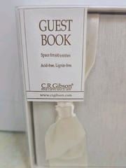 CR Gibson Wedding Guest Book Space for 600 Entries Ivory With Bow NEW White