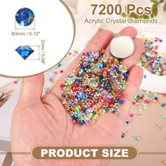 7200Pcs 3mm Wedding Table Scatter Confetti Diamond for Party, Sapphire AB
