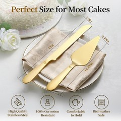Cake Cutting Set for Wedding – Extended Cake Knife and Server Set Thickened