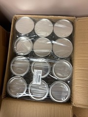 Clear/Silver Tin Pail with Lid Wholesale Lot of 22 -4″ Diameter 4″ Tall NEW (#8)