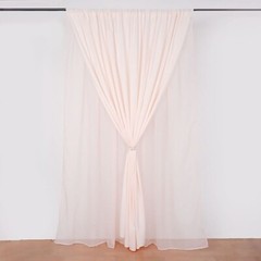 BLUSH 10 ft x 10 ft Polyester Sheer Chiffon Dual Layer CURTAIN Rod Pockets Party