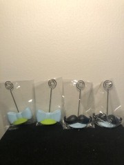 Place Card Holders 2 Sets of 4 Pieces 4 Mustaches & 4 Bows
