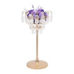 Crystal Tiered Flower Stand Gold Wedding Centerpiece Vase For Table Decor