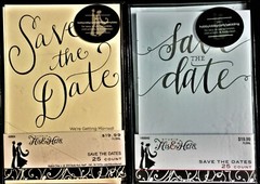 NIB 24 to 25 Wedding Invitations «Save the Date» Silver/White or Gold/Eggshell