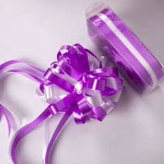2 PC LARGE SATIN PULL BOW 4″ x 3.5″ party wedding big gift drawstring Holiday