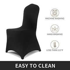 pcs Stretch Spandex Chair Cover for Wedding Party Dining Banquet Event 12 Black