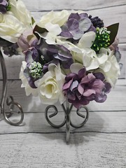 Wedding Table Centerpieces, Floral Centerpieces, Dusty Purple, Ivory, Vintage