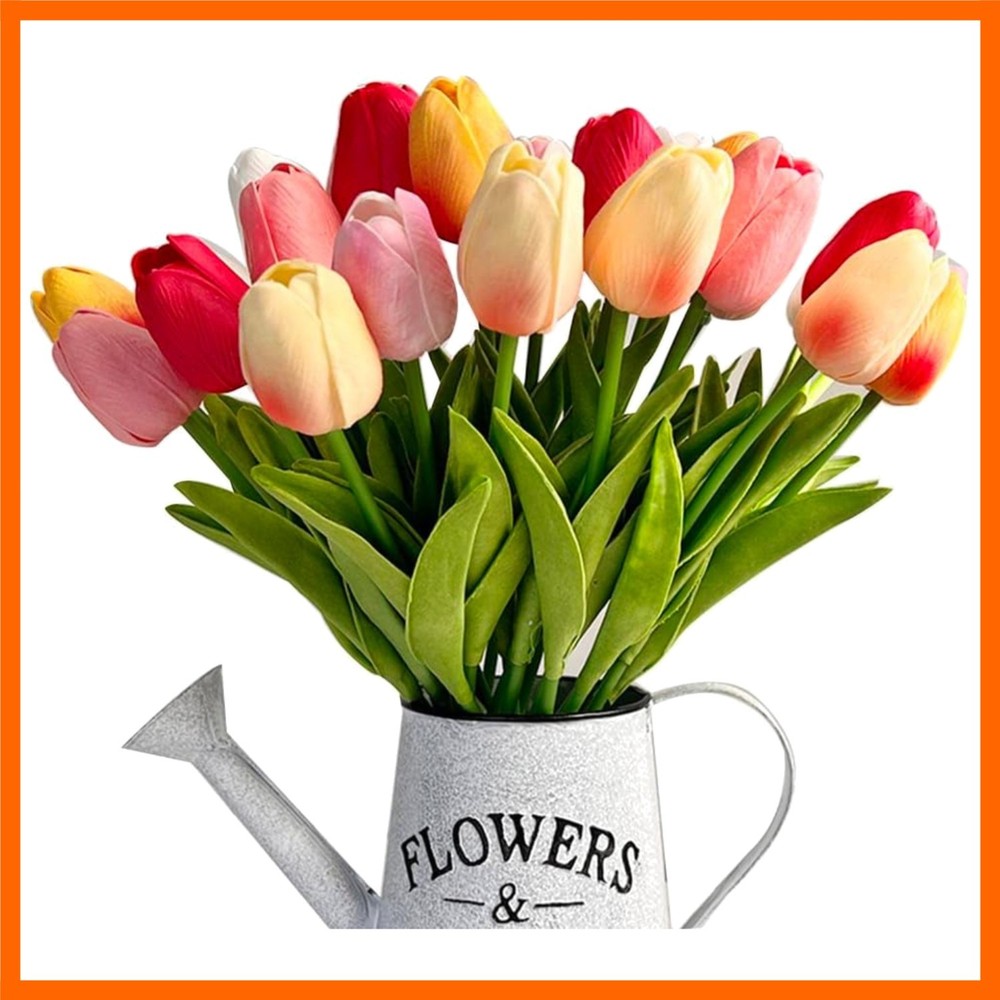 24pcs Multicolor Artificial Tulip Latex Real Touch for DIY Bouquets Wedding P…