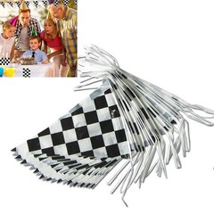 Home Outdoor Flags Bunting PE Party Pennant Flag 30cm X 40cm Black White