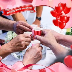 100 Pack 2 oz Valentine‘s Day Shot Disposable Cups Shot Glasses Small Plastic