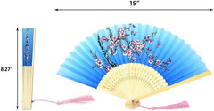 4 Pieces Oriental Bamboo Folding Hand Fans Church Wedding Gift, Party Favors, DI