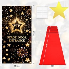 Red Carpet Runner For Party 2.6 x 15 ft Prom Decoration Not Slip Red Aisle Rug