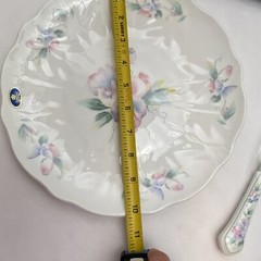 Aynsley Cake Plate & Knife China 10” In Box Little Sweetheart Pattern Wedding