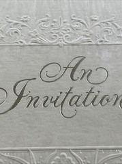 BRIDAL WEDDING SHOWER PARTY INVITATION Embossed Ambassador Hallmark Vintage Gold