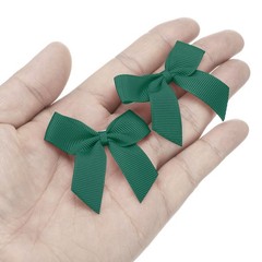 6Pcs Mini Grosgrain Ribbon Bow 2″ Self Adhesive Flower Bows Dark Green