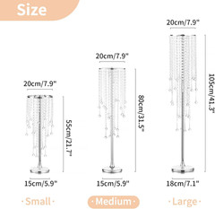 Elegant Silver Crystal Wedding Vases – 10 Pcs 29.5″ Tall Centerpieces