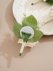 Dusty Blue Rose Boutonniere for Men Wedding, Set of 6, Wedding Flower