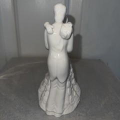 5.5 In White Porcelain BRIDE AND GROOM First Dance Cake Topper or Table Setting