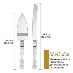 LUSHIG Cake Knife and Server Set | Acrylic Faux Crystal Handles & Premium 420…