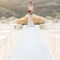 White Aisle Runner for Wedding Velvet Aisle Carpet 2FTx15FT Wedding Accessori…