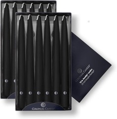 Colonial Candle Unscented Taper Candle, Handipt Collection, 10 In, Black