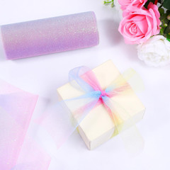 Glitter Rainbow Tulle Rolls 6 Inch X 10 Yards Rainbow Fabric Pink Glitter Tulle