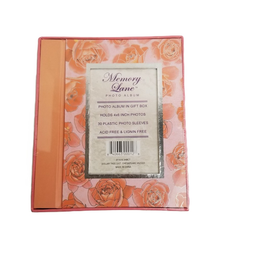 Memory Lane Photo Album 4×6 Coral Rose Floral 30 Pages NEW Romantic Cottagecore