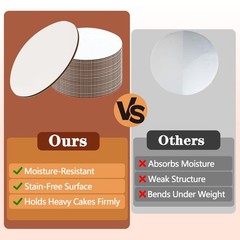 25 PCS 12 Inch Round Cake Boards Greaseproof Cardboard Circles Pastry Base