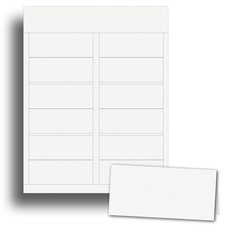 150 PCS White Linen Textured Printable Place Tent Cards 1 7/16 x 3 3/4 Inch