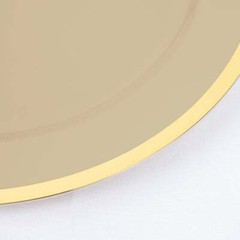 TAUPE10 Round 7″ Plastic SALAD PLATES Gold Rim Party Events Tableware