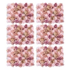 6 Pcs Artificial Flower Wall Panels Backdrop Bouquet Wedding Party Home Decor