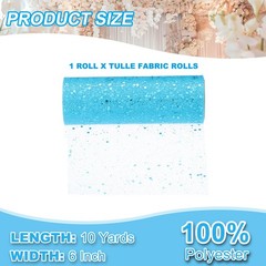 Tulle Fabric Rolls 6″ by 10 Yards Fabric Spool Tulle for DIY, Lake Blue