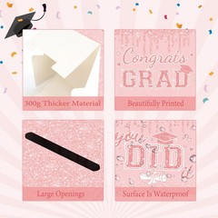 Pink Graduation Congrats Card Box, 2026 Rose Gold Graduation Party Decoration…