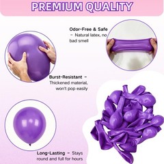 68pcs Black Purple Balloons Kit, Matte Metallic Confetti Latex Blackish Purple