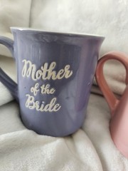 Bridal Party Mugs Set of 3 Ceramic Coffee Cups with Handles EUC