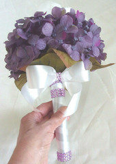 Wedding Bride Bridesmaid Bouquet Silk Dark Hydrangea Off White Roses NEW ON SALE