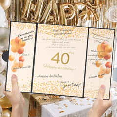 40Th Birthday Guest Book and Party Decorations Set, 12X18 Inch Sign-In Signature