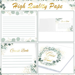 Geyee 3 Pcs Wedding Guest Book Set, Wedding Reception Registry Book with Pen and