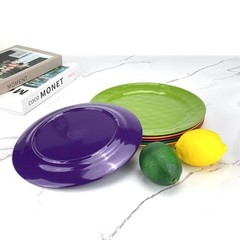6-Piece 100% Melamine Dinner/Lunch Plate Set,10inch Round Melamine Multicolor