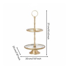 Glass for Me Cake Stand Double Tier Tableware for Dining Room