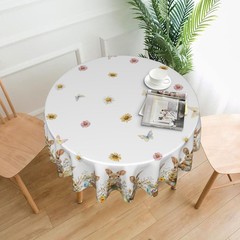 Xumuyin Easter Round Tablecloth 60 x 60 Inch Flowers 60″ (Round),