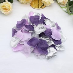 900PCS Purple Lavender Silver Silk Rose Petal Violet Lilac Silver Artificial
