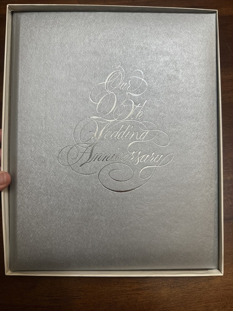 CR Gibson Wedding Anniversary Book Guests Gifts Pictures 25th Silver 9×11.25”