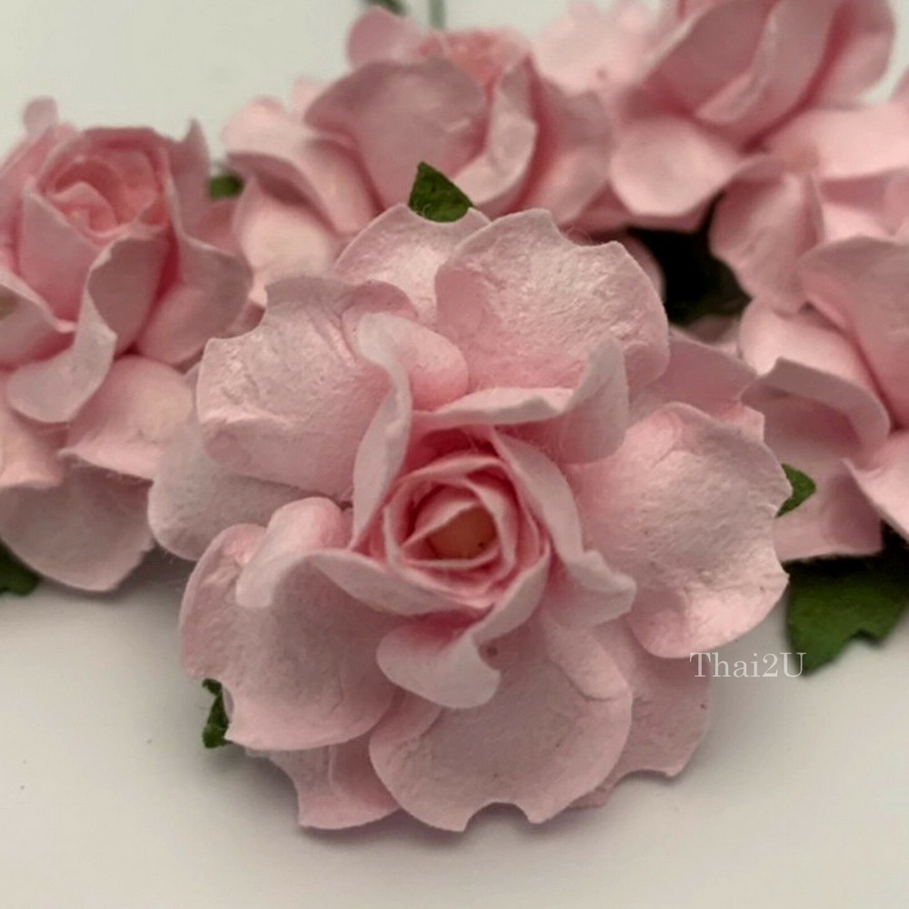 1-1/2″ or 3.75cm Soft baby Pink Paper Flower Wedding Scrapbook Crafts Rose R21/2