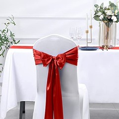 Pcs Satin Table Runner x 108 inches Long, Bright Smooth Satin Wedding 12 Red
