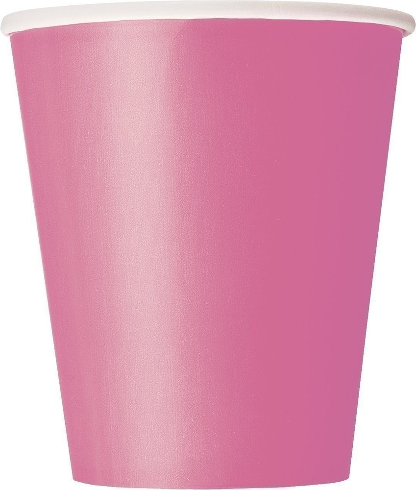 Premium Hot Pink Paper Cups – 9 oz (Pack of 14) – Elegant & Eco-Friendly Party D